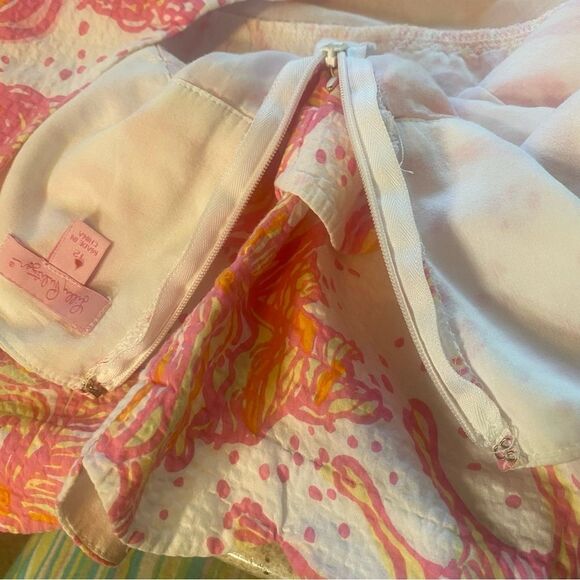 Lilly Pulitzer Tiered Scalloped Edge Conched Out Mini Skirt Size 12 - Picture 6 of 12